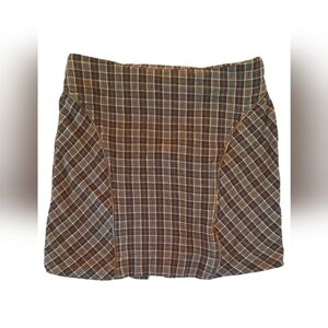 Urban Outfitters Womans Skirt size Small Green Plaid Cotton Mini Casual